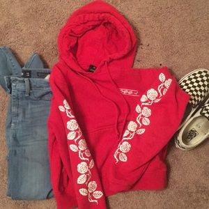 XS red obey hoodie